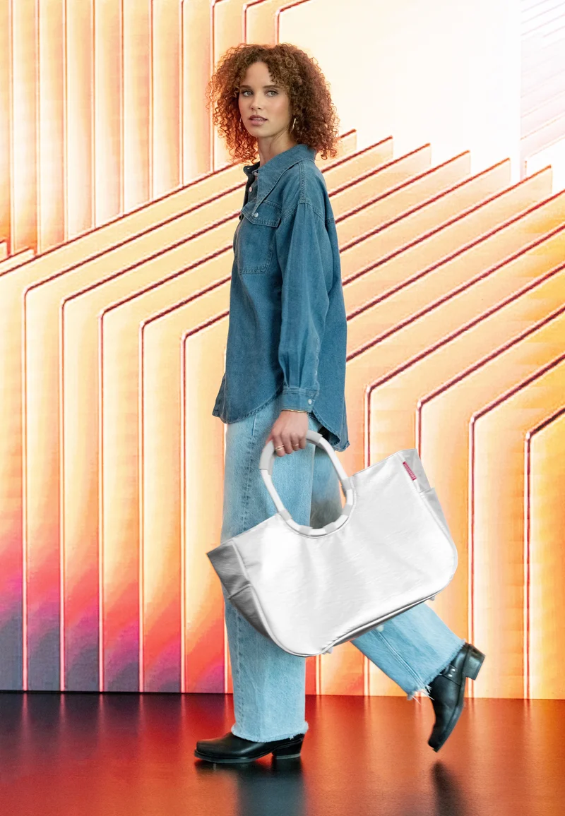 Loopshopper L Silver Crackle - Einkaufskorb