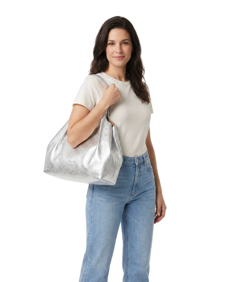 Gianni Chiarini Dua L Shopper silver clay