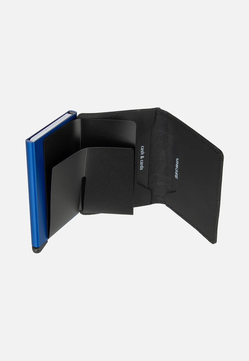 Slimwallet Matte Black & Blue - Portemonnaie