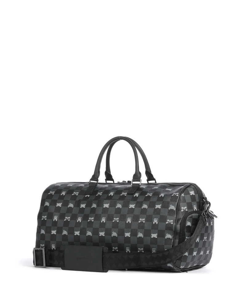 Sprayground Gray Peeking Character Check Weekender black