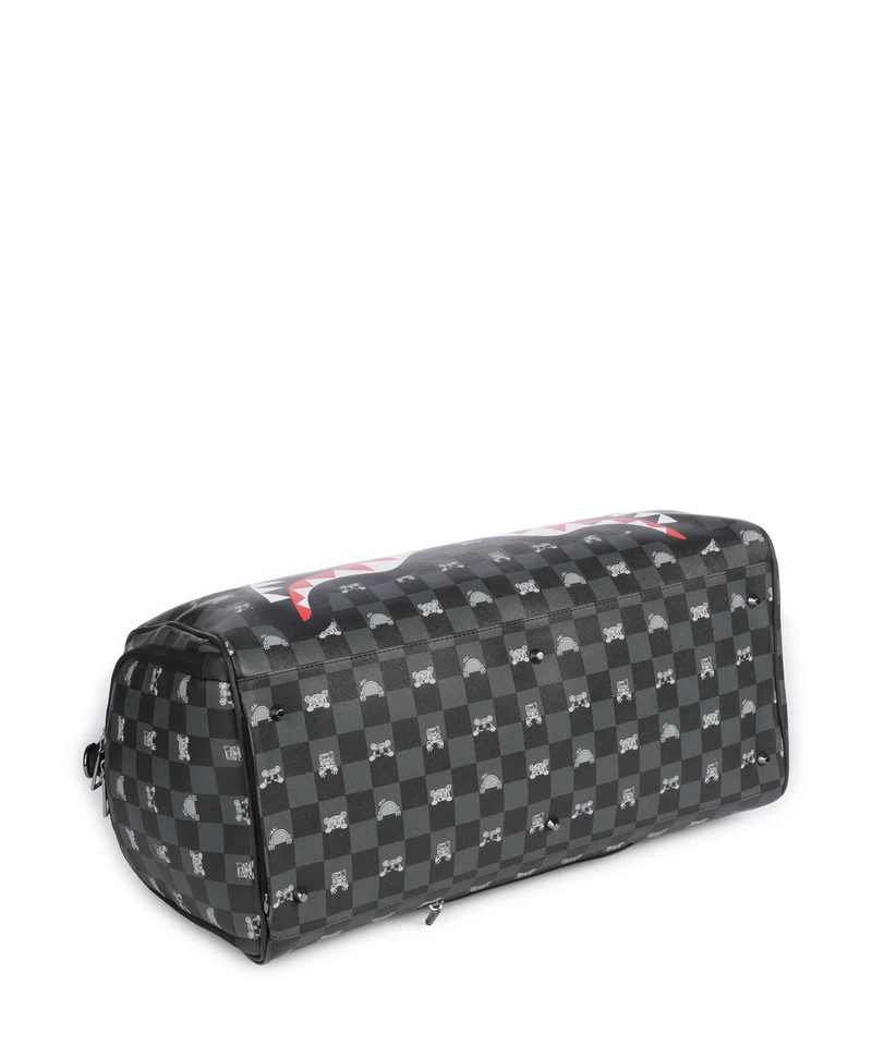 Sprayground Gray Peeking Character Check Weekender black