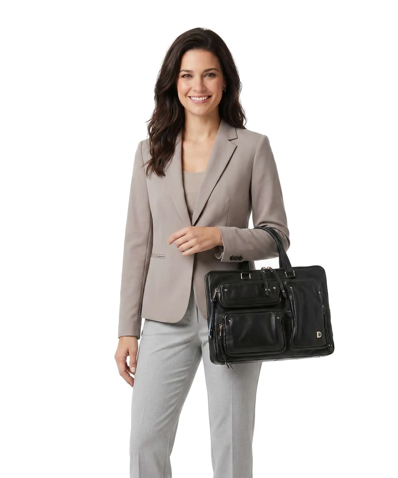 DuDu Bags Pocket Dots Laptoptasche nero