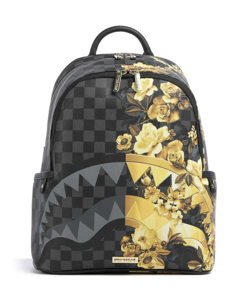 Sprayground Gold Floral Remix Rucksack black