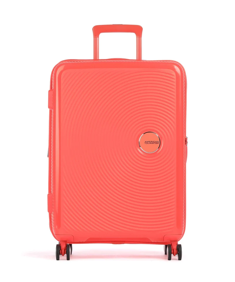 American Tourister Soundbox 4-Rollen Trolley neon orange