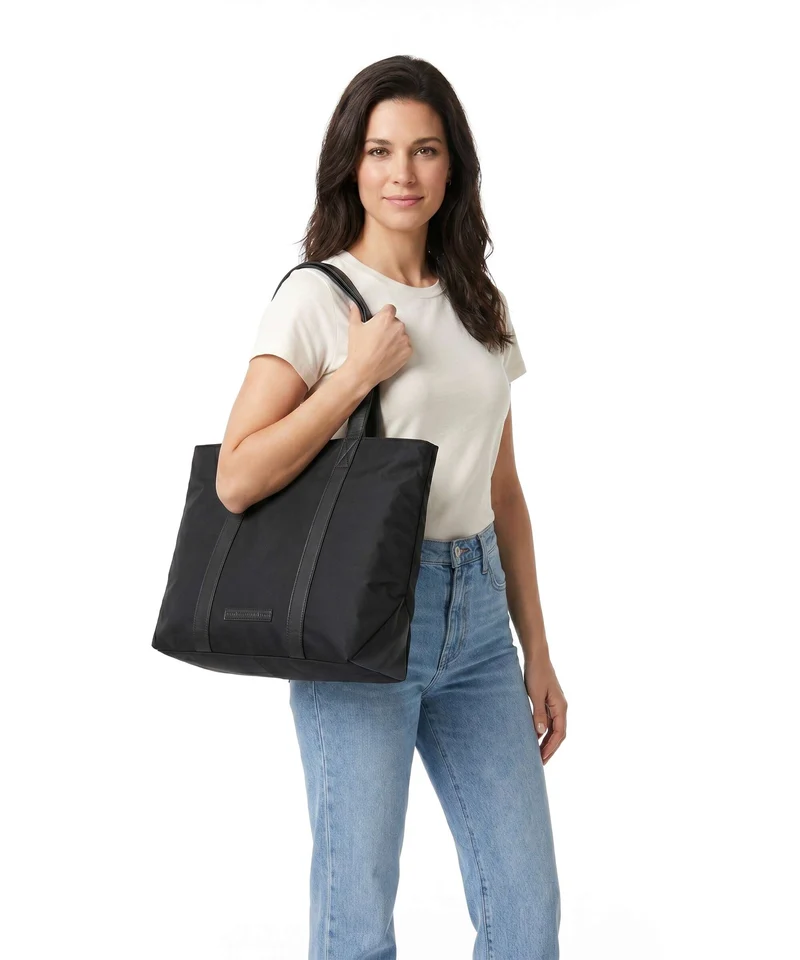 The Chesterfield Brand Nylon Wax Pull Up Otta Shopper black