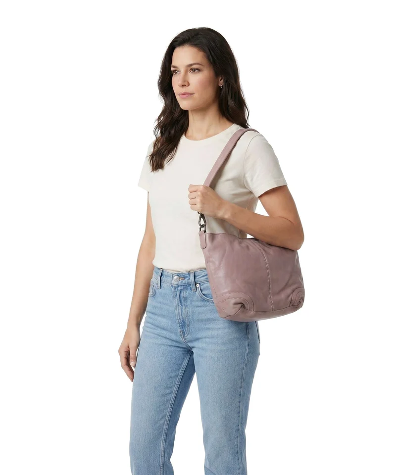 The Chesterfield Brand Washed Waxed Cow Lucy Schultertasche lavender lilac
