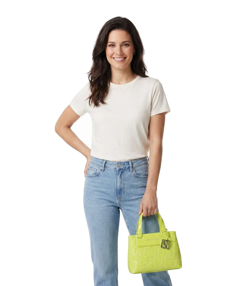 Armani Exchange Liz Patent S Handtasche crystal citrus