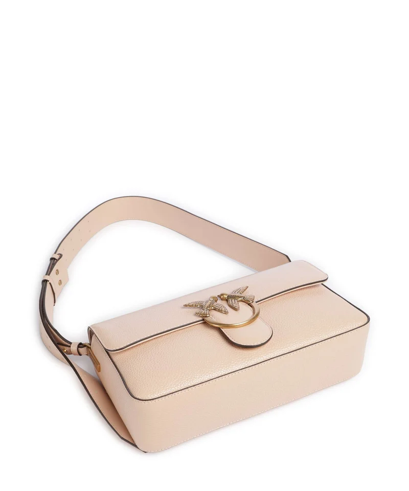 Pinko Love One Classic Slouchy Schultertasche light pink/antique gold
