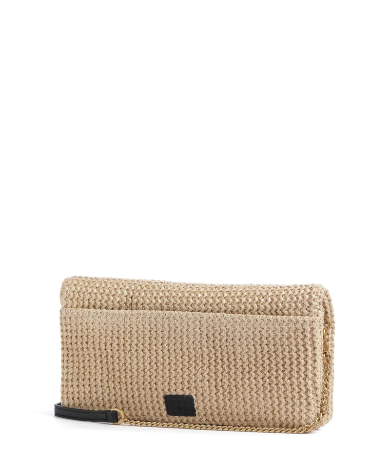 Pinko Love Click Soft Horizontal Classic Umhängetasche rafia/nero/antique gold
