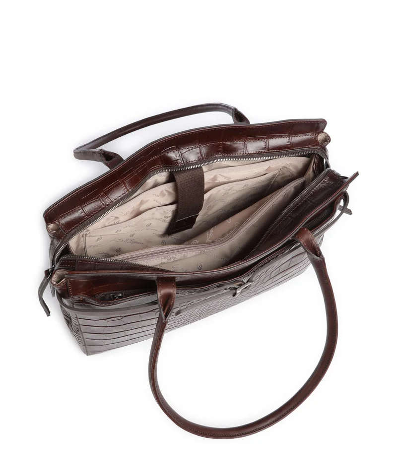 Castelijn & Beerens Croco Tess Aktentasche mocca