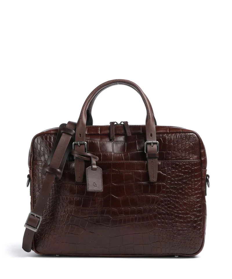 Castelijn & Beerens Croco Jules Aktentasche mocca