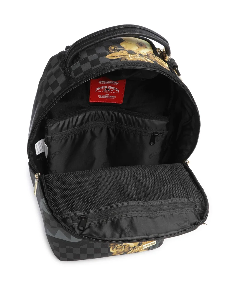 Sprayground Gold Floral Remix Rucksack black