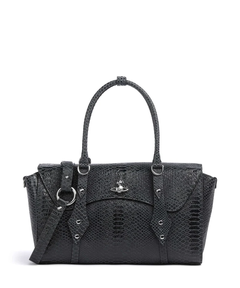 Vivienne Westwood Bettina Snake Effect Medium Handtasche dark grey