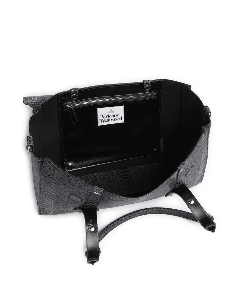 Vivienne Westwood Bettina Snake Effect Medium Handtasche dark grey