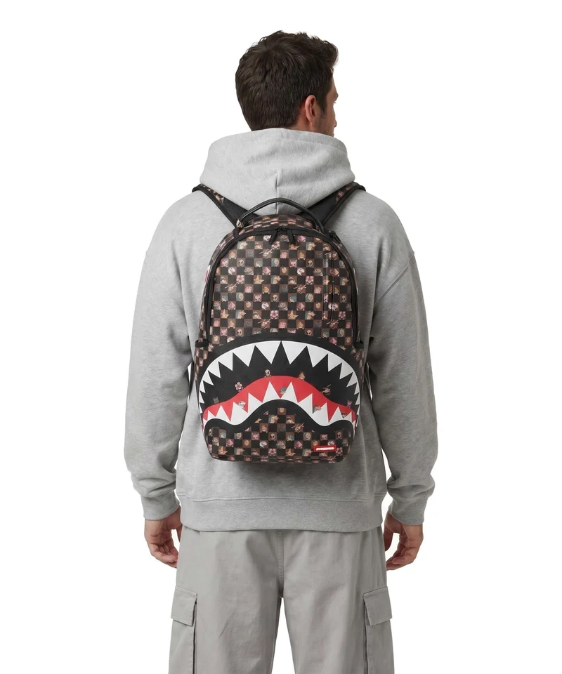 Sprayground Peeking Characters Remix Rucksack brown
