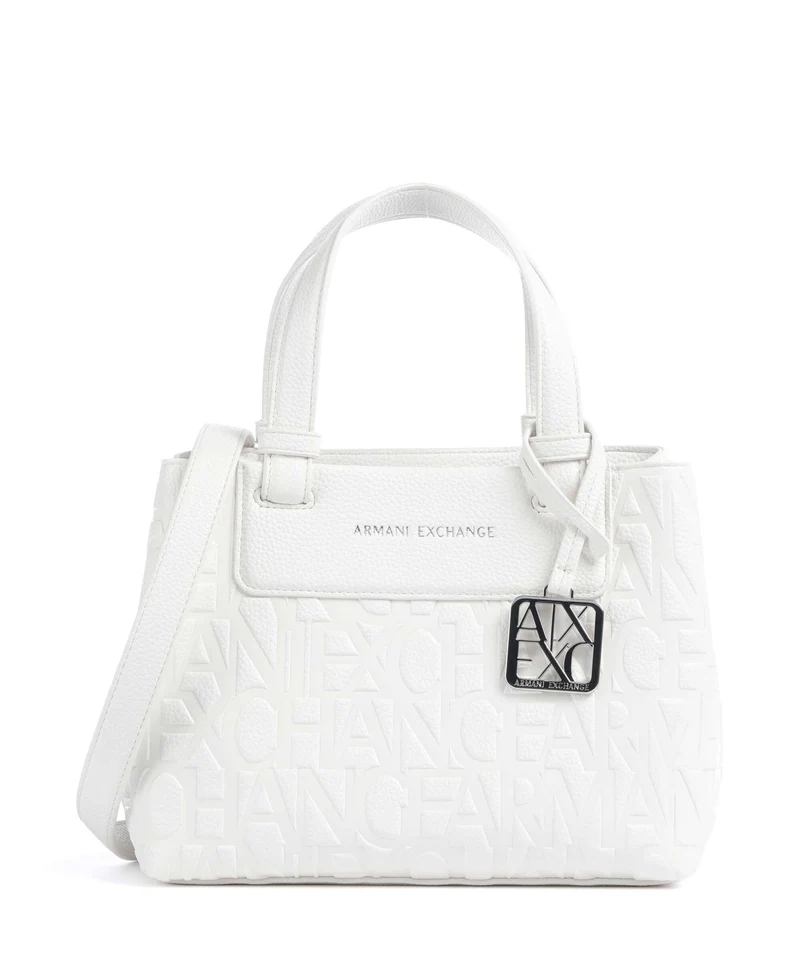 Armani Exchange Liz Monogram S Handtasche off white