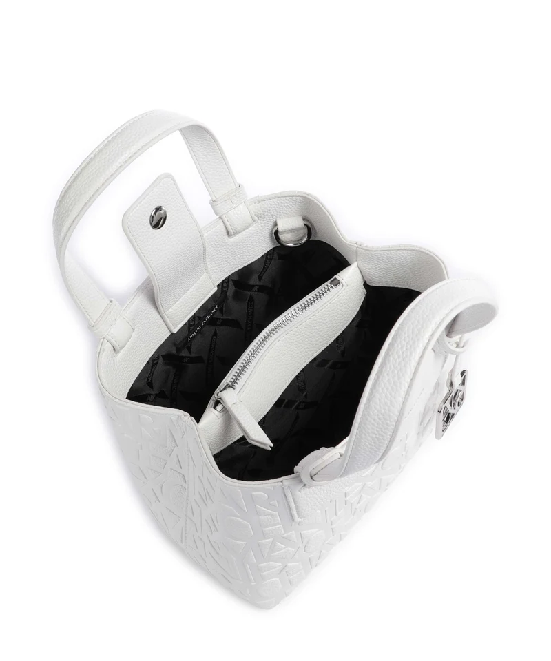 Armani Exchange Liz Monogram S Handtasche off white