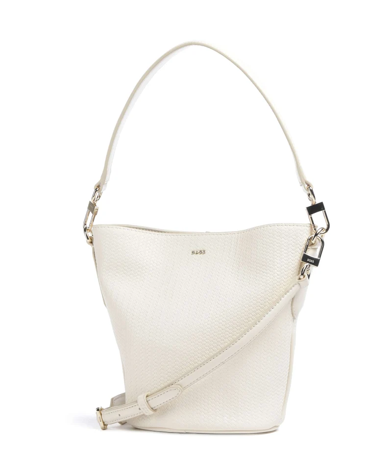 BOSS Anett Bucket Handtasche open white