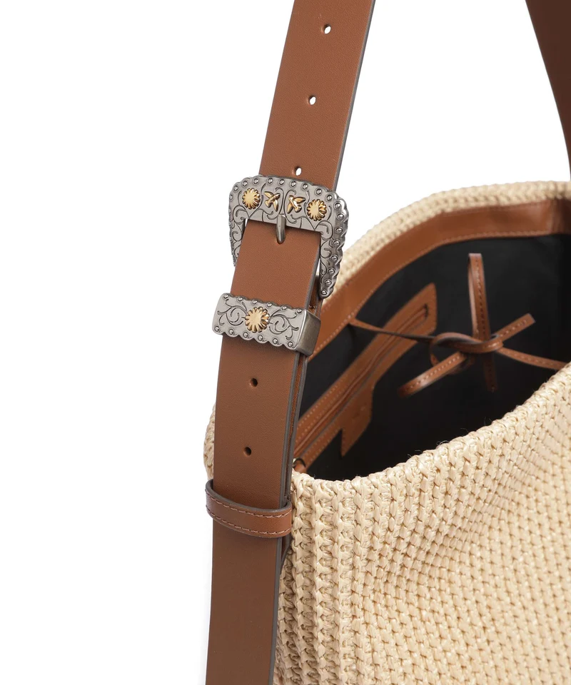 Pinko Big Beuteltasche paglia/cuoio/mix gal