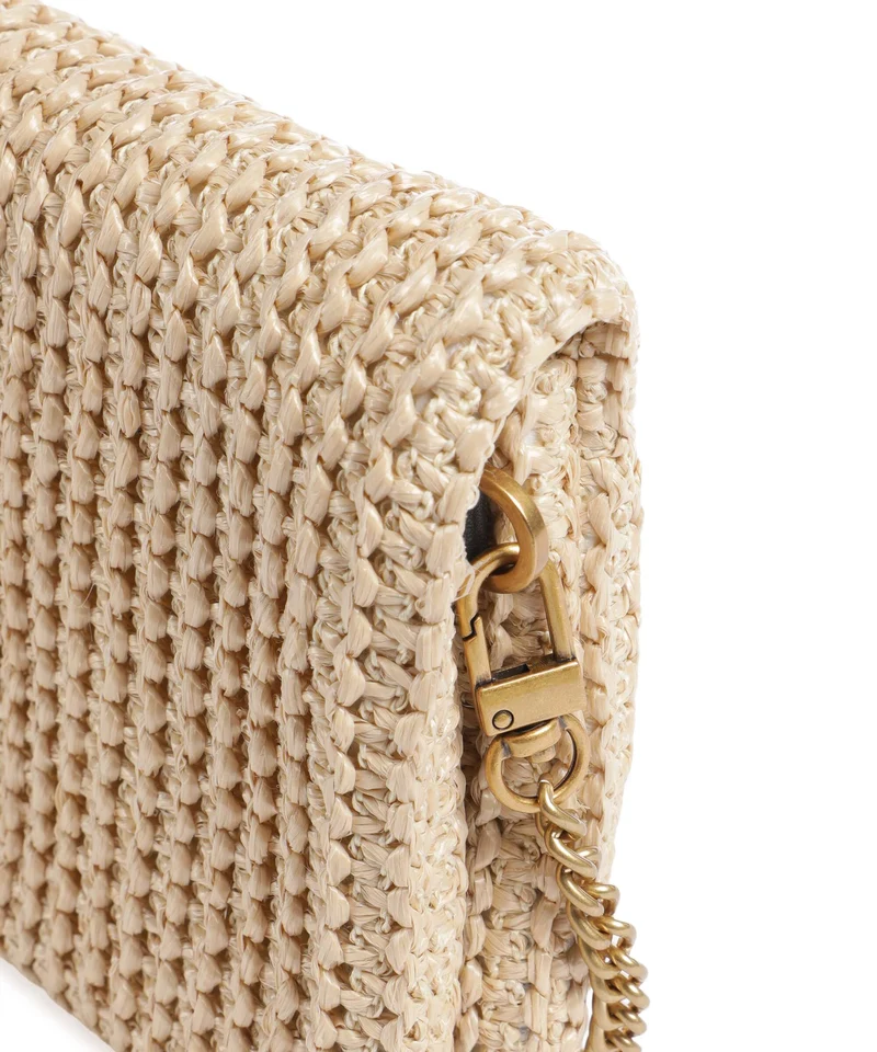 Pinko Love Click Soft Horizontal Mini Umhängetasche rafia/nero/antique gold