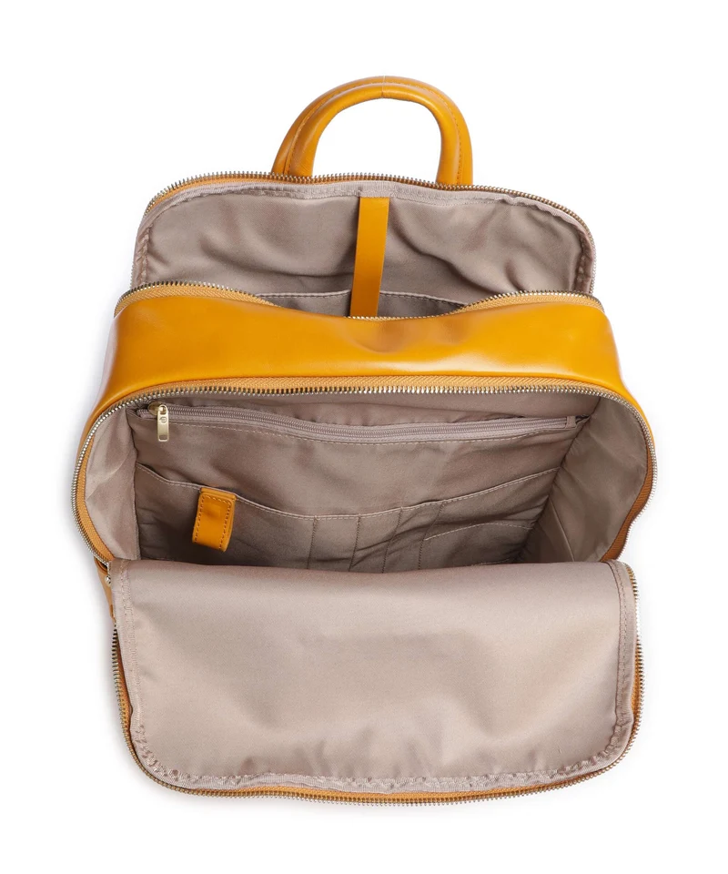 Piquadro Blue Square Rucksack mustard