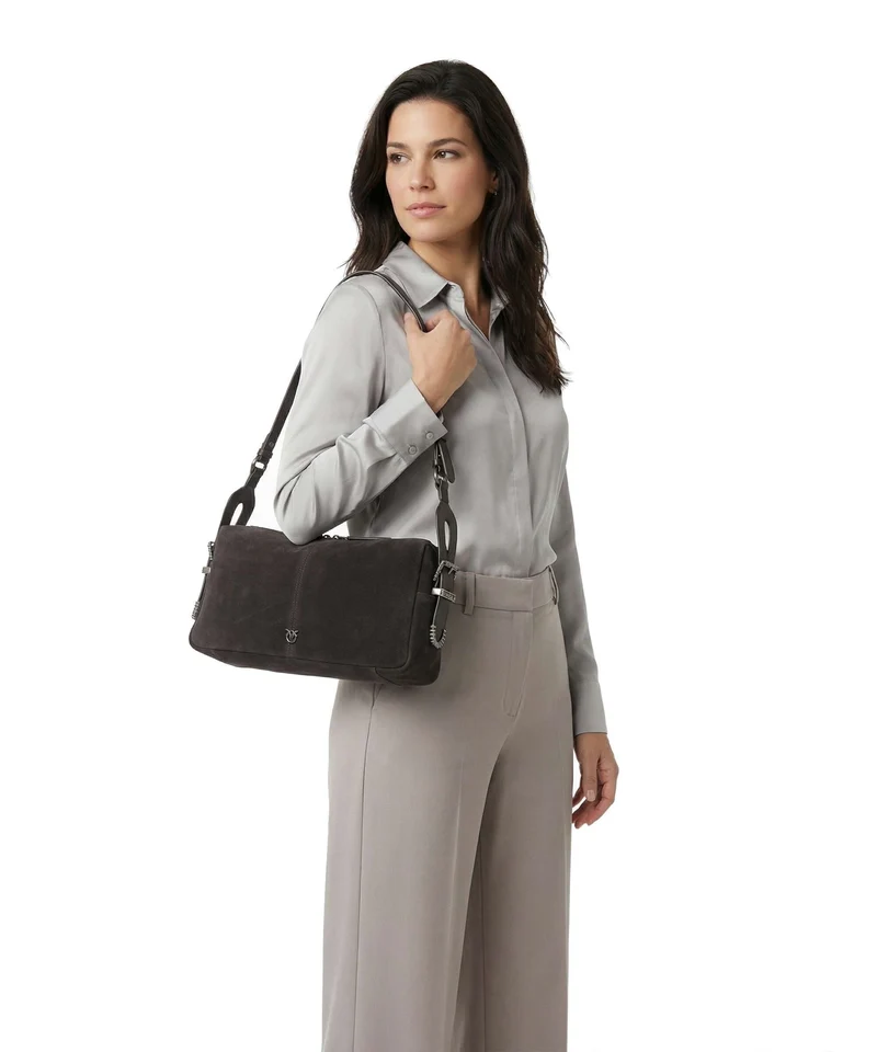 Pinko 24 Classic Schultertasche marrone/chicco di caffe/old silver