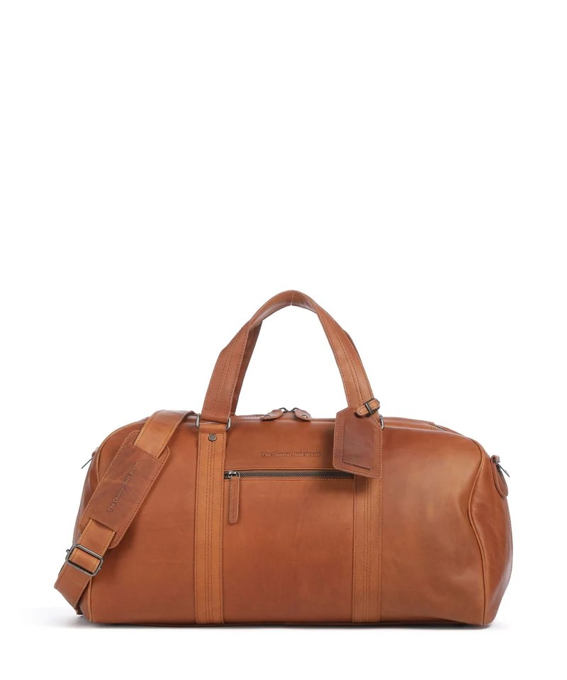 The Chesterfield Brand Wax Pull Up Cow Rivaro Weekender cognac