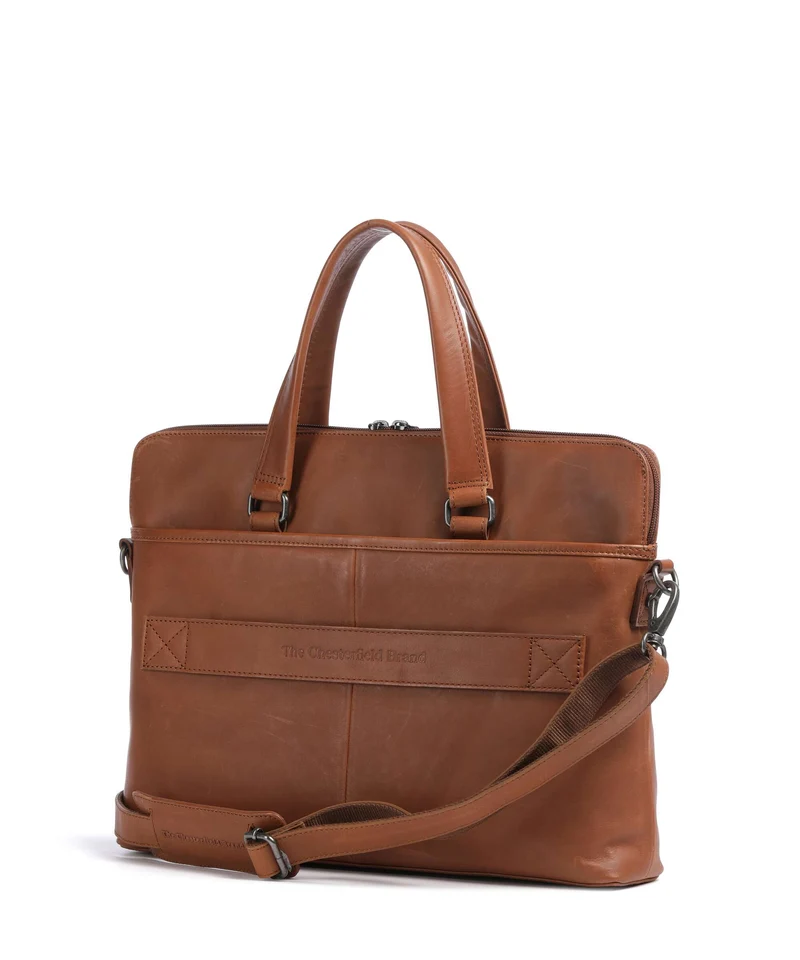 The Chesterfield Brand Wax Pull Up Cow Elvas Laptoptasche cognac
