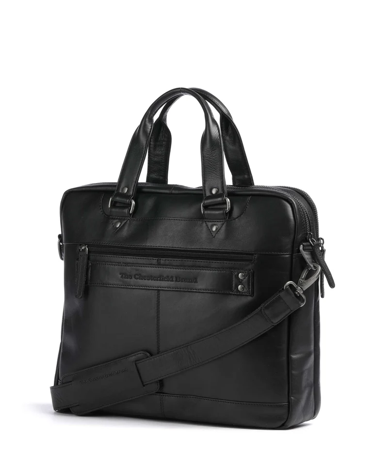 The Chesterfield Brand Wax Pull Up Cow Montara Laptoptasche black