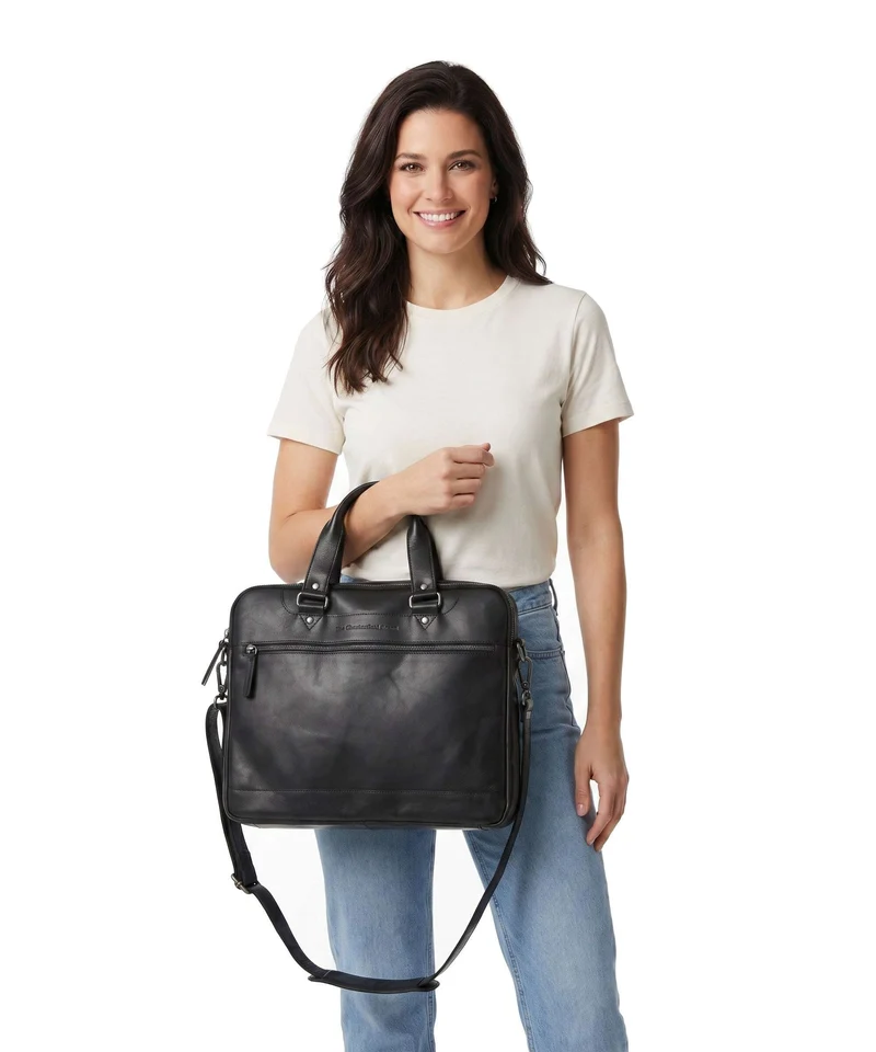 The Chesterfield Brand Wax Pull Up Cow Montara Laptoptasche black