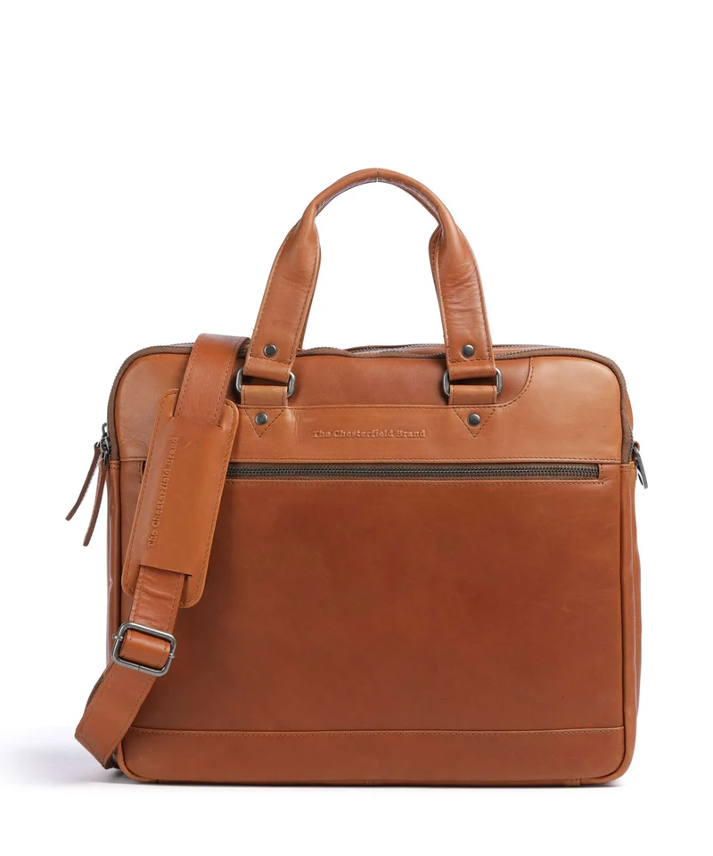 The Chesterfield Brand Wax Pull Up Cow Montara Laptoptasche cognac