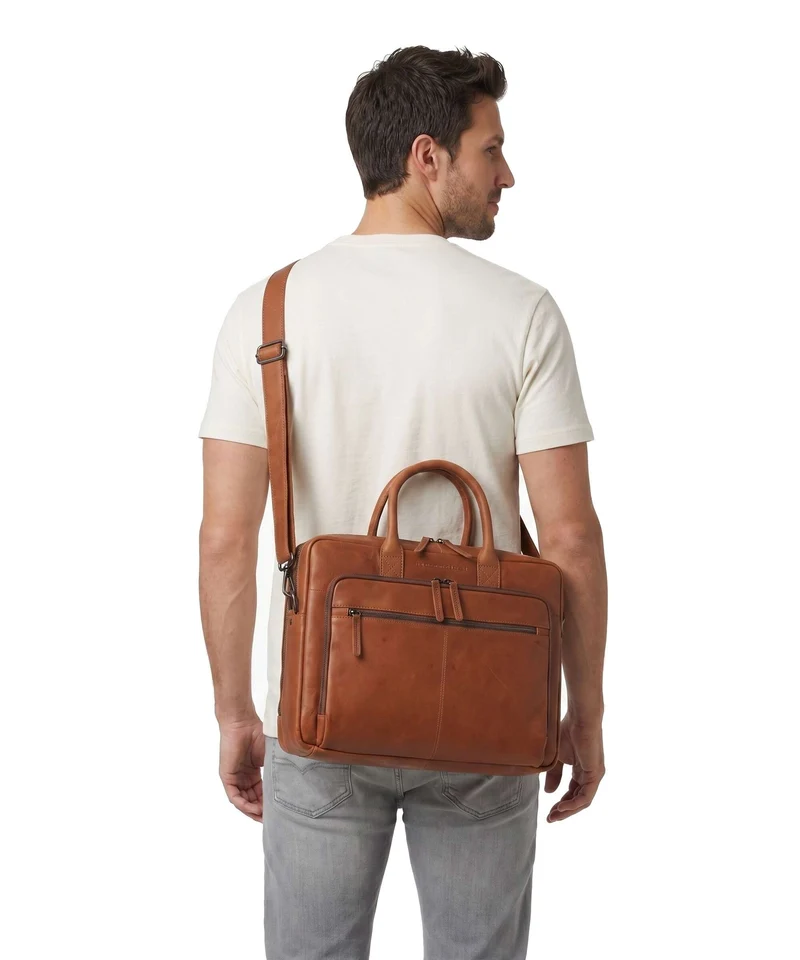 The Chesterfield Brand Wax Pull Up Cow Tacama Laptoptasche cognac
