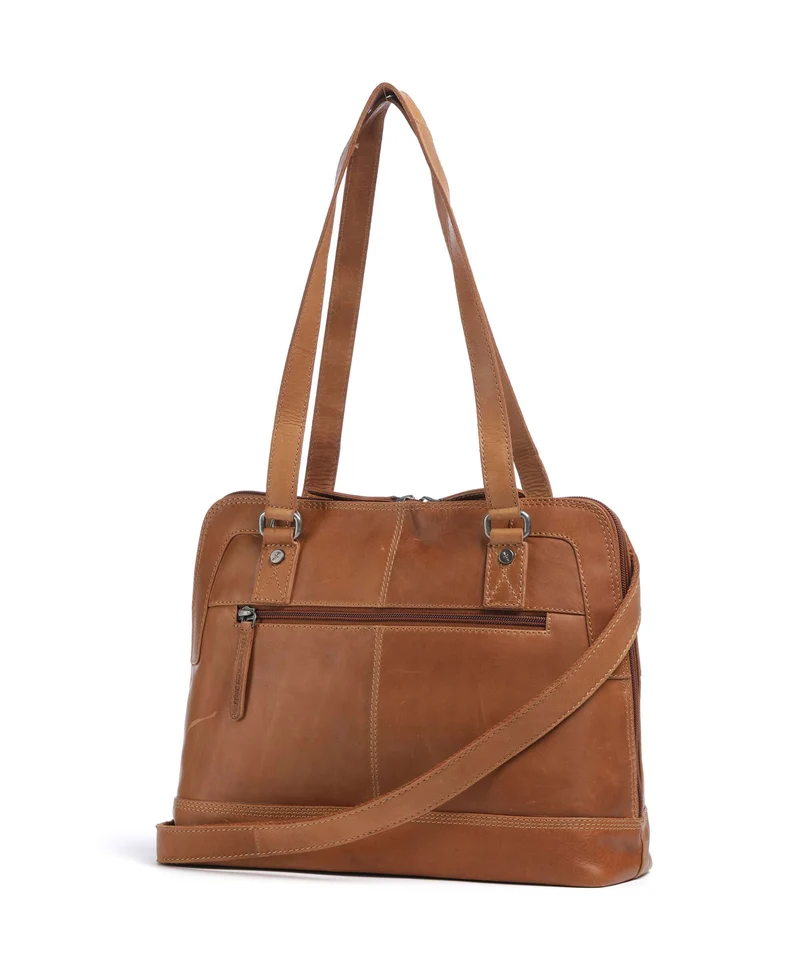 The Chesterfield Brand Wax Pull Up Cow Seron Schultertasche cognac