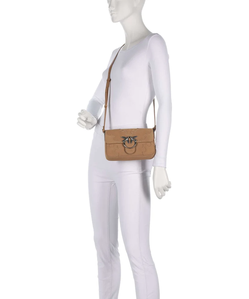 Pinko Love One Mini Slouchy Umhängetasche beige/scoiattolo/old silver