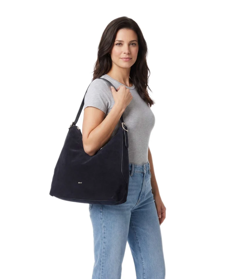 Abro Suede Carina Beuteltasche navy