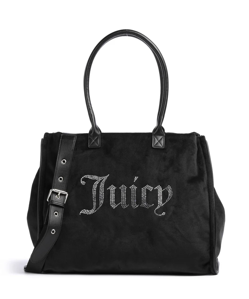 Juicy Couture Iris Velvet Rhinestones L Shopper black