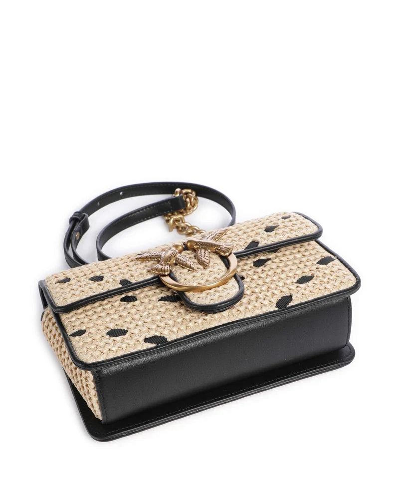 Pinko Love One Mini Umhängetasche paglia/nero/antique gold