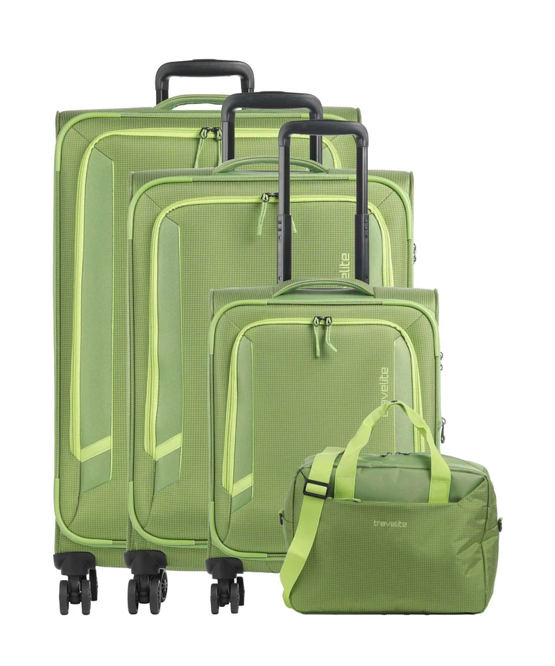 Travelite Corsiica 4-Rollen Trolley Set fresh green