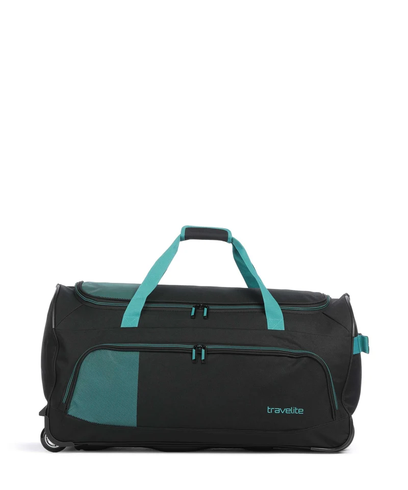 Travelite Basics Rollenreisetasche schwarz/petrol