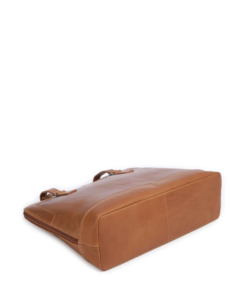 The Chesterfield Brand Wax Pull Up Cow Elvar Schultertasche cognac