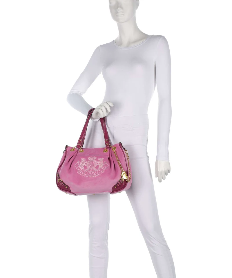 Juicy Couture Twig Narrative Velvet M Beuteltasche super pink
