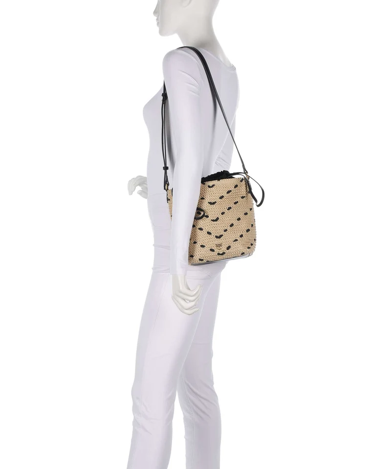 Pinko Bucket Handtasche paglia/nero/antique gold