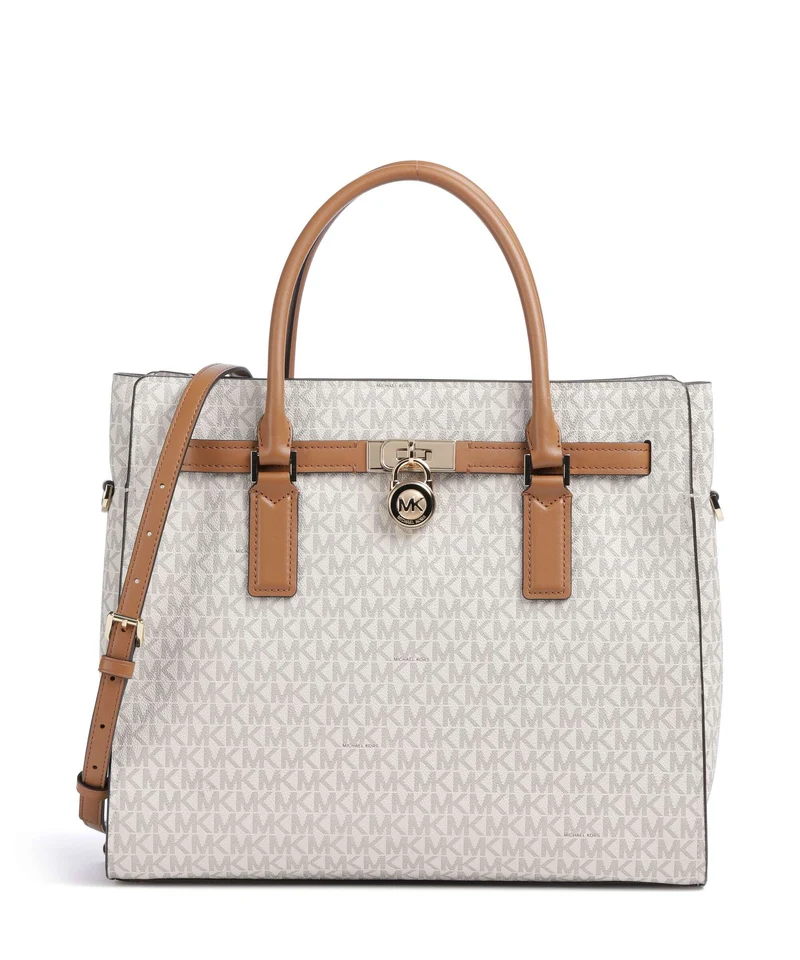 Michael Kors Hamilton Moderne Large Handtasche vanilla/acorn
