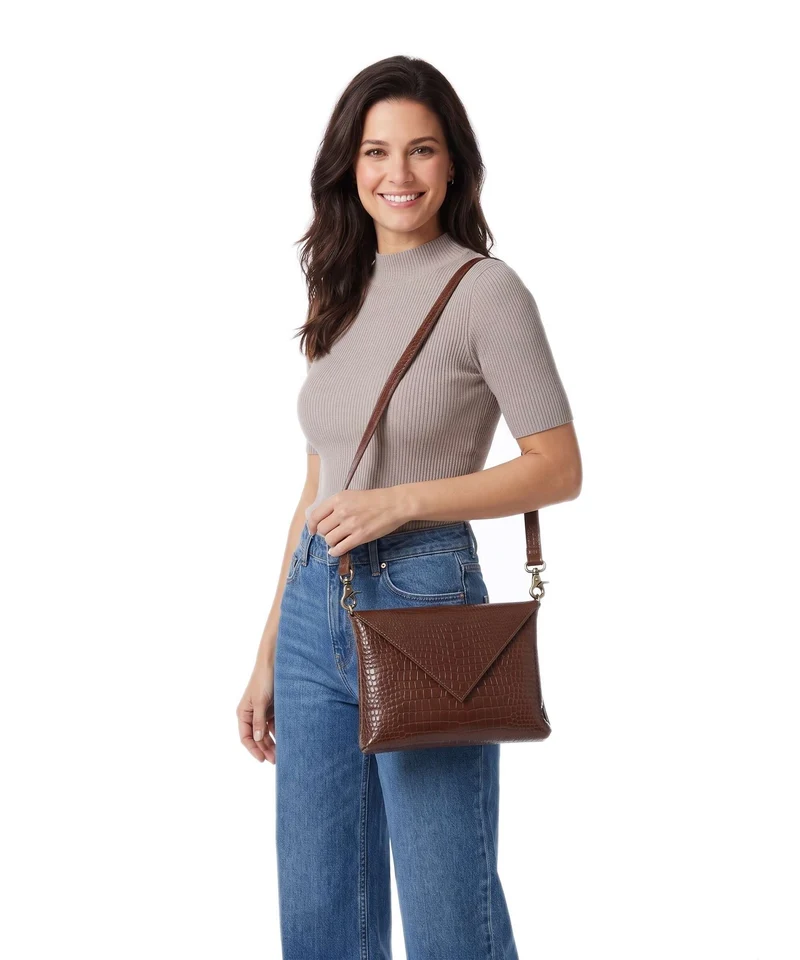 Depeche Fashion Favourites Umhängetasche cognac croco