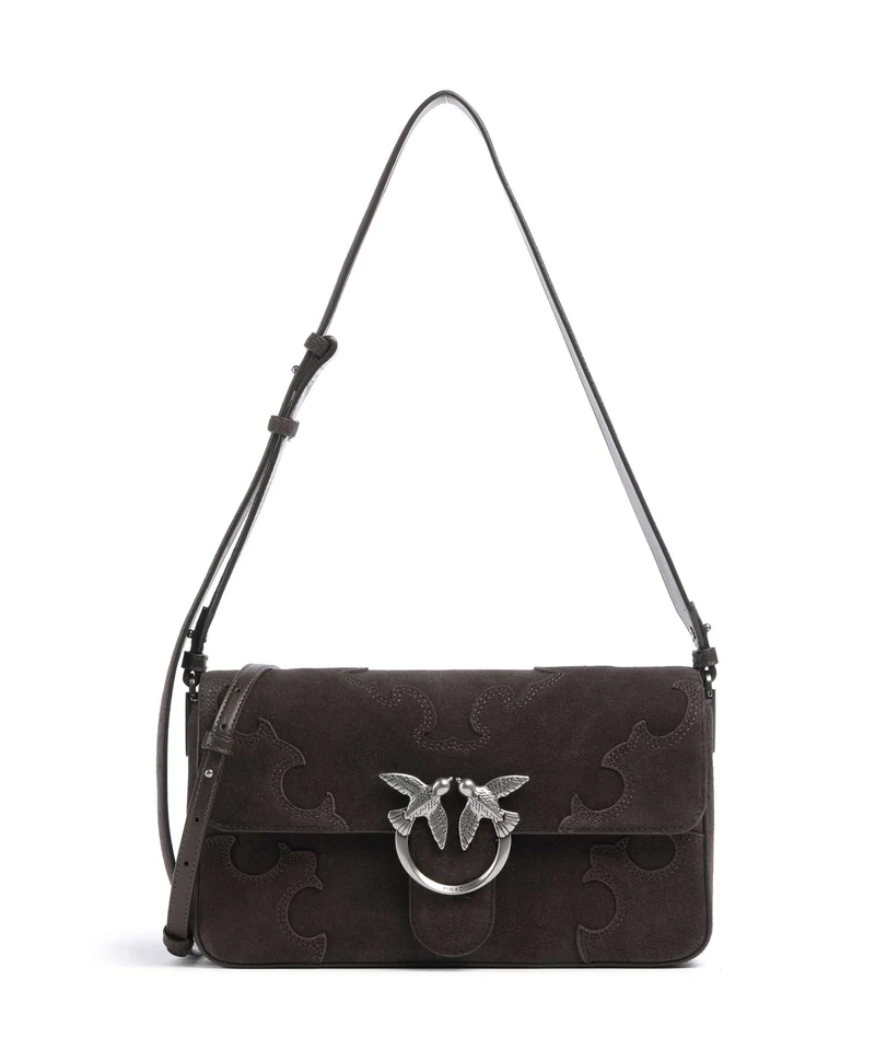 Pinko Love One Classic Slouchy Schultertasche marrone/chicco di caffe/old silver