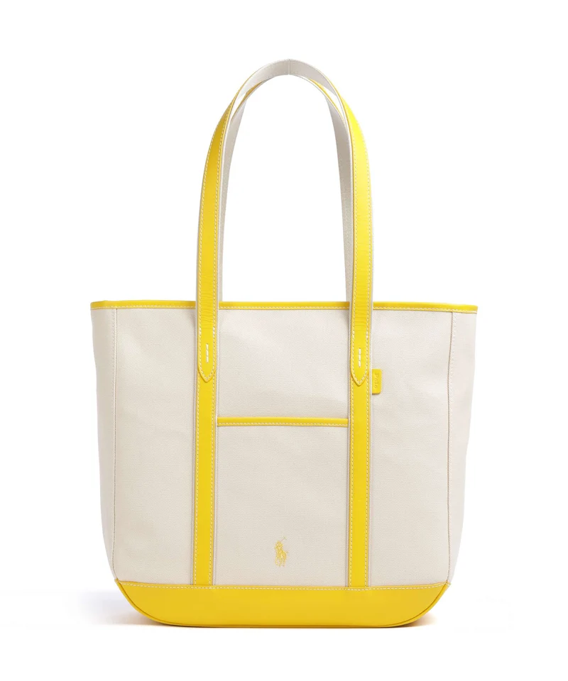 Polo Ralph Lauren Canvas Medium Shopper ecru/racing yellow