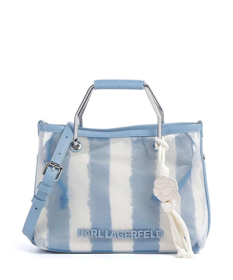 Karl Lagerfeld Ikon Small Handtasche blue bloom stripes