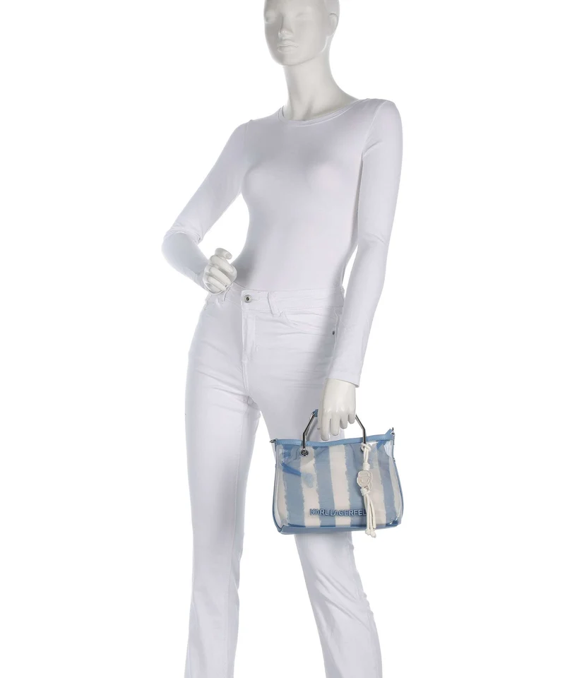 Karl Lagerfeld Ikon Small Handtasche blue bloom stripes