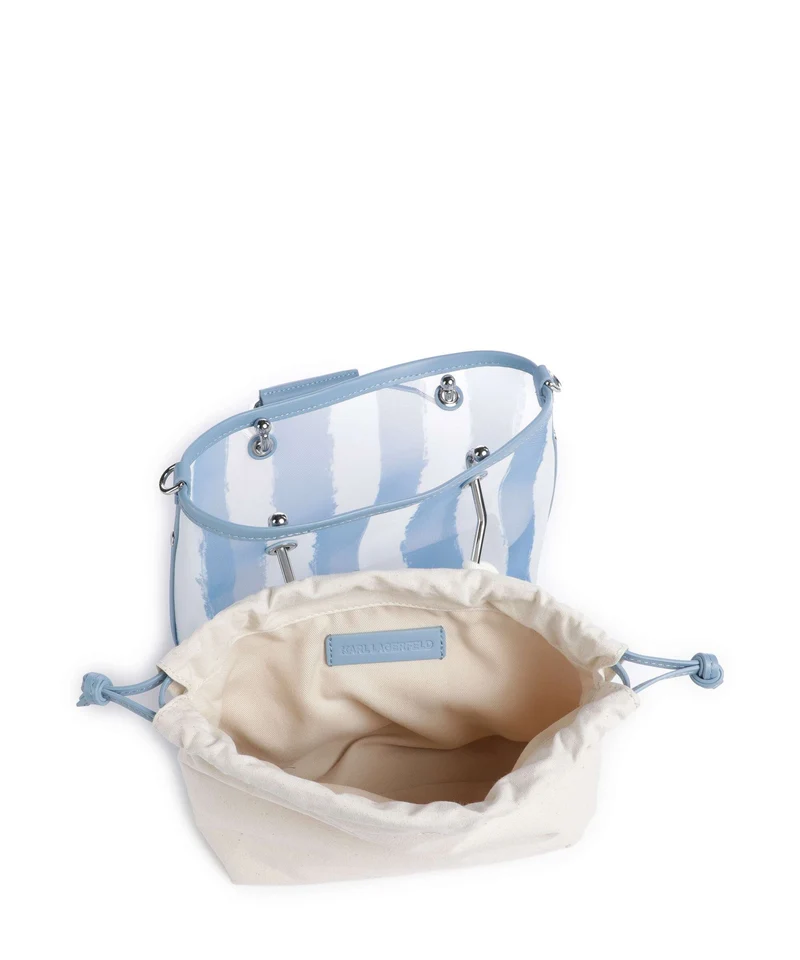 Karl Lagerfeld Ikon Small Handtasche blue bloom stripes