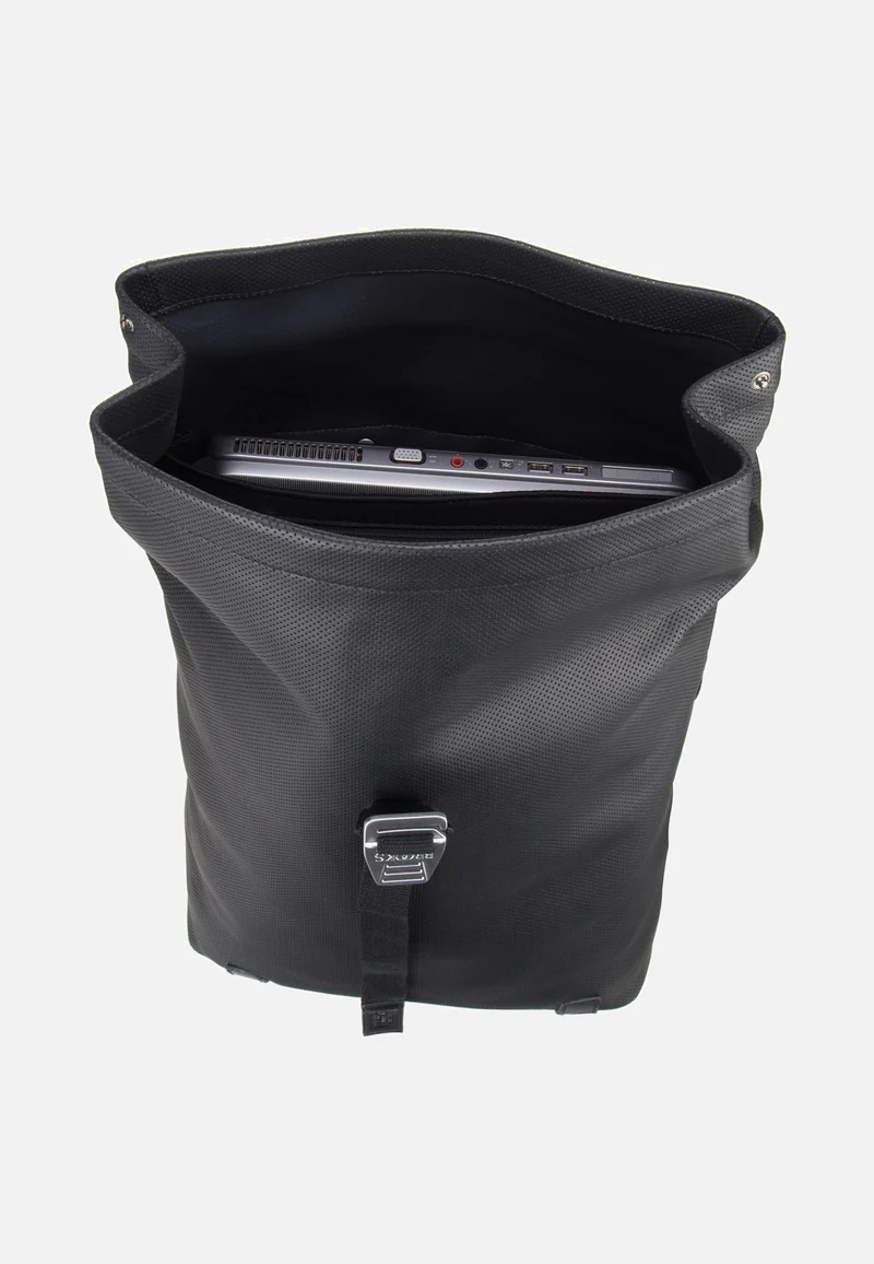 Pickwick Reflective Leather Black - Rolltop Rucksack